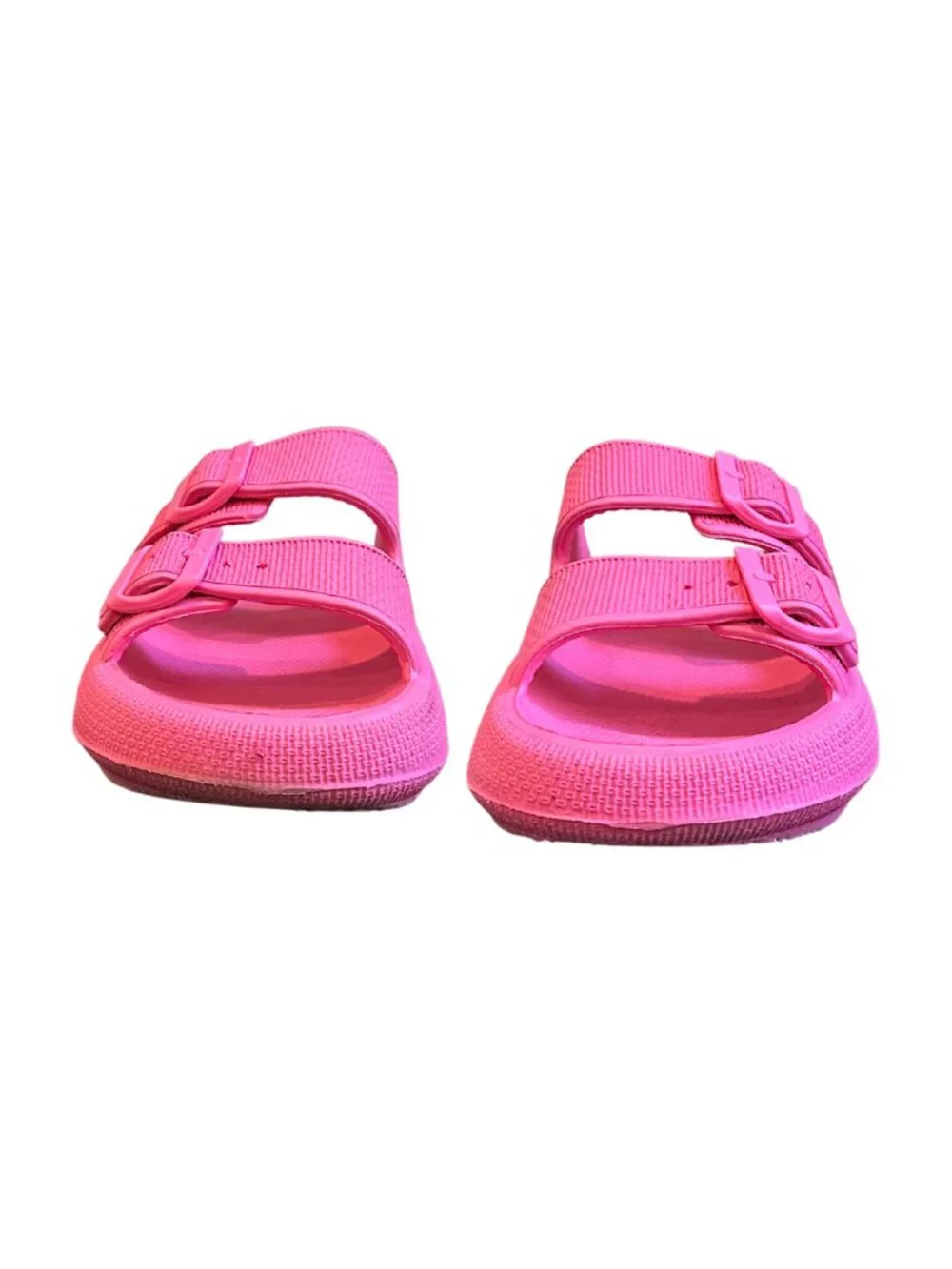 MIA Libbie Hot Pink Double Strap Foam Slide Sandals